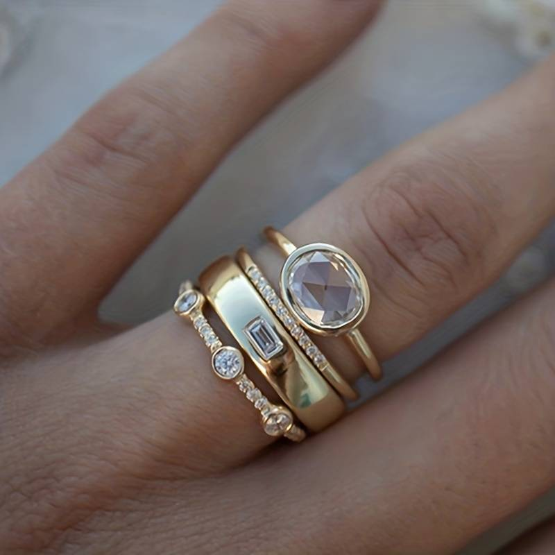 Lily Vintage Gold Ring Set
