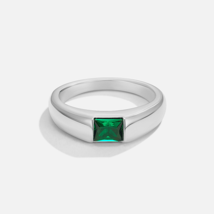 Ember Silver Emerald Ring